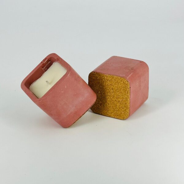 Handmade Concrete Square Candle with premium soy wax blend for long-lasting fragrance and modern home decor